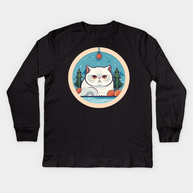 Exotic Shorthair Cat Xmas Xmas Ornament, Love Cats Kids Long Sleeve T-Shirt by logiamerch