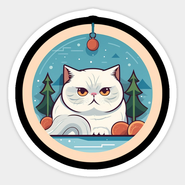 Exotic Shorthair Cat Xmas Xmas Ornament, Love Cats Sticker by logiamerch
