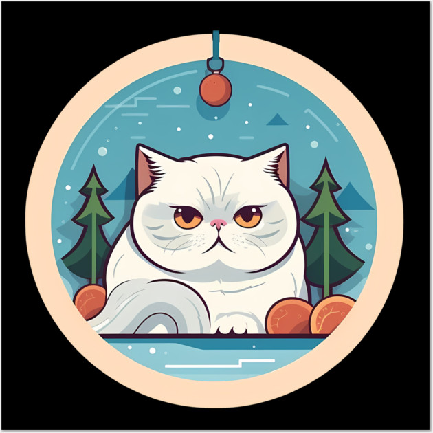 Exotic Shorthair Cat Xmas Xmas Ornament, Love Cats Wall Art by logiamerch