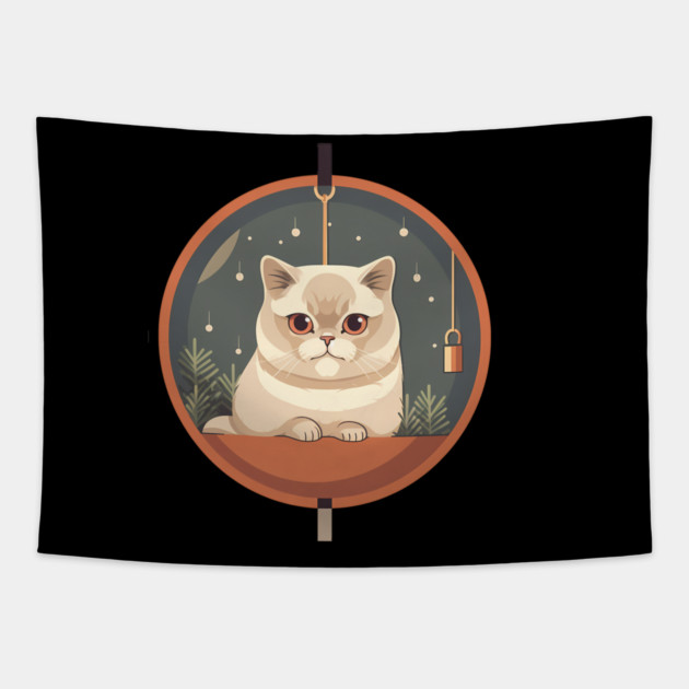 Exotic Shorthair Cat Xmas Xmas Ornament, Love Cats Tapestry by logiamerch