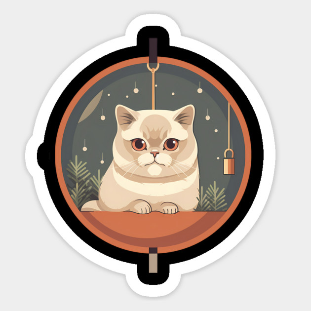Exotic Shorthair Cat Xmas Xmas Ornament, Love Cats Sticker by logiamerch