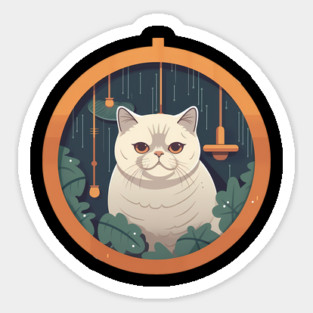 Exotic Shorthair Cat Xmas Xmas Ornament, Love Cats Sticker