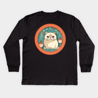 Exotic Shorthair Cat Xmas Xmas Ornament, Love Cats Kids Long Sleeve T-Shirt
