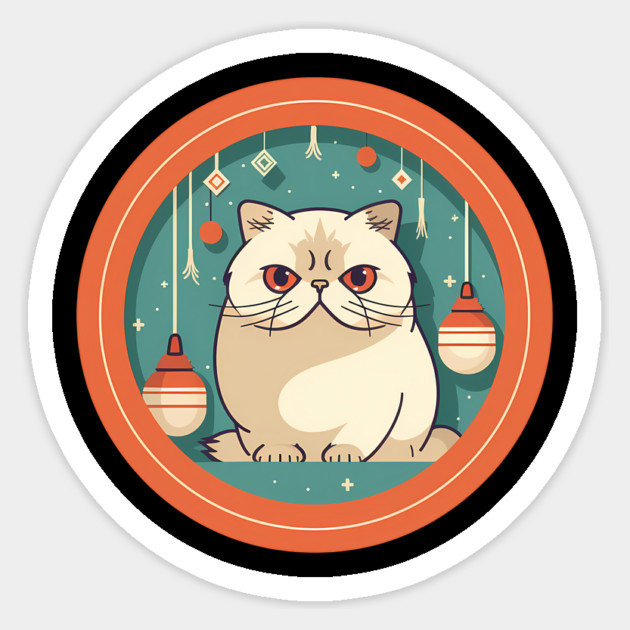 Exotic Shorthair Cat Xmas Xmas Ornament, Love Cats Sticker by logiamerch