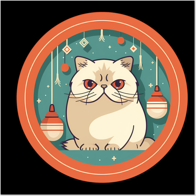 Exotic Shorthair Cat Xmas Xmas Ornament, Love Cats Wall Art by logiamerch