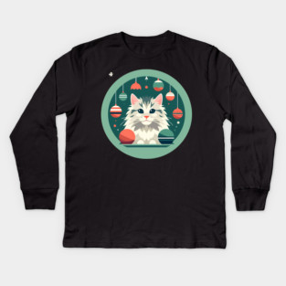 Maine Coon Cat Xmas Xmas Ornament, Love Cats Kids Long Sleeve T-Shirt