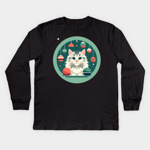 Maine Coon Cat Xmas Xmas Ornament, Love Cats Kids Long Sleeve T-Shirt by logiamerch