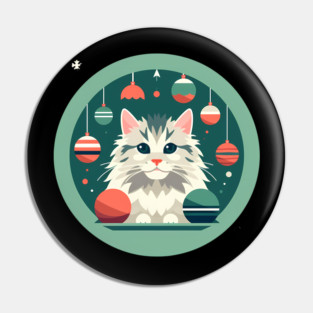 Maine Coon Cat Xmas Xmas Ornament, Love Cats Pin