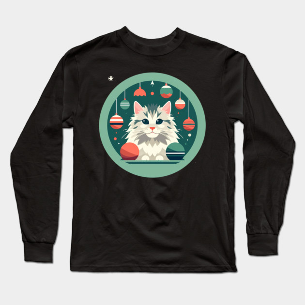 Maine Coon Cat Xmas Xmas Ornament, Love Cats Long Sleeve T-Shirt by logiamerch