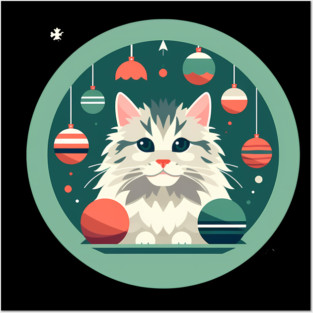 Maine Coon Cat Xmas Xmas Ornament, Love Cats Posters and Art