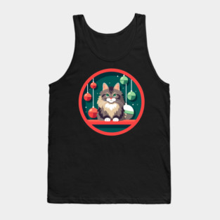 Maine Coon Cat Xmas Xmas Ornament, Love Cats Tank Top