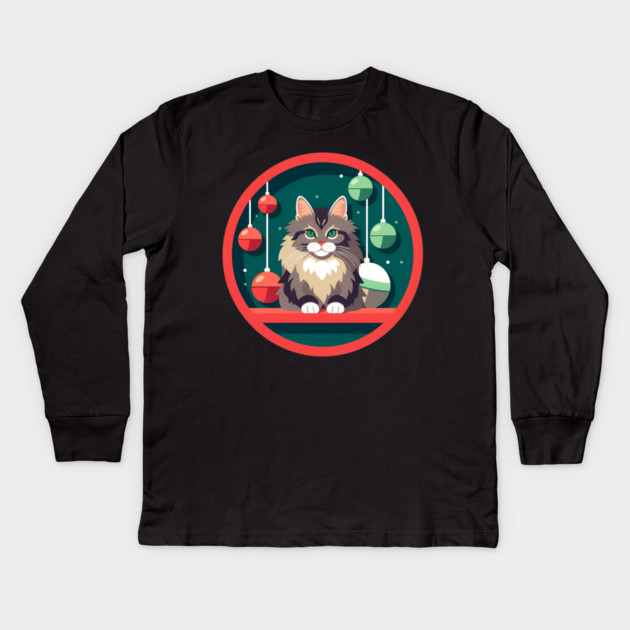 Maine Coon Cat Xmas Xmas Ornament, Love Cats Kids Long Sleeve T-Shirt by logiamerch