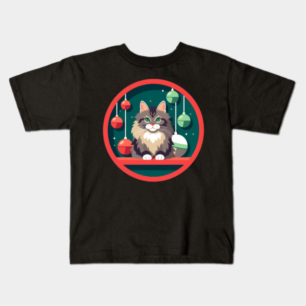 Maine Coon Cat Xmas Xmas Ornament, Love Cats Kids T-Shirt by logiamerch