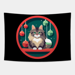Maine Coon Cat Xmas Xmas Ornament, Love Cats Tapestry
