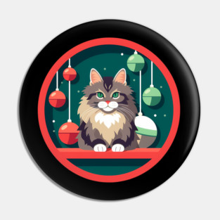 Maine Coon Cat Xmas Xmas Ornament, Love Cats Pin