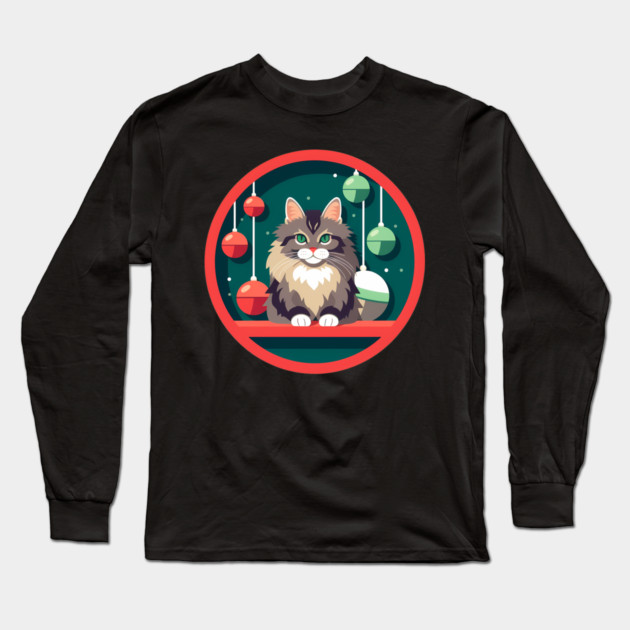 Maine Coon Cat Xmas Xmas Ornament, Love Cats Long Sleeve T-Shirt by logiamerch