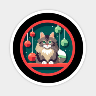 Maine Coon Cat Xmas Xmas Ornament, Love Cats Magnet