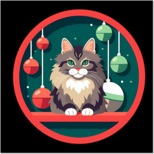 Maine Coon Cat Xmas Xmas Ornament, Love Cats Posters and Art