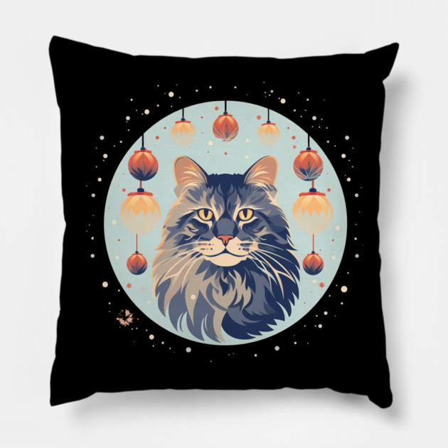 Maine Coon Cat Xmas Xmas Ornament, Love Cats Pillow by logiamerch