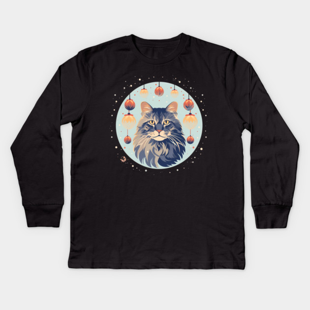 Maine Coon Cat Xmas Xmas Ornament, Love Cats Kids Long Sleeve T-Shirt by logiamerch