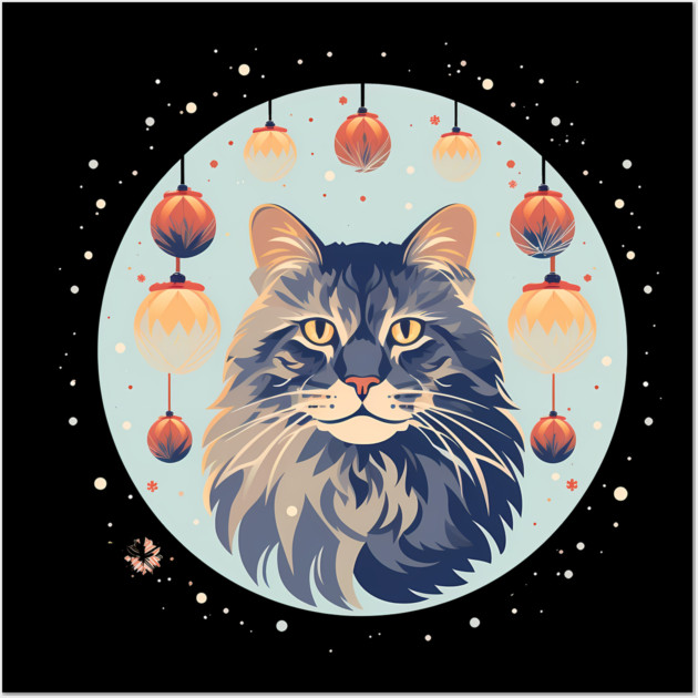 Maine Coon Cat Xmas Xmas Ornament, Love Cats Wall Art by logiamerch