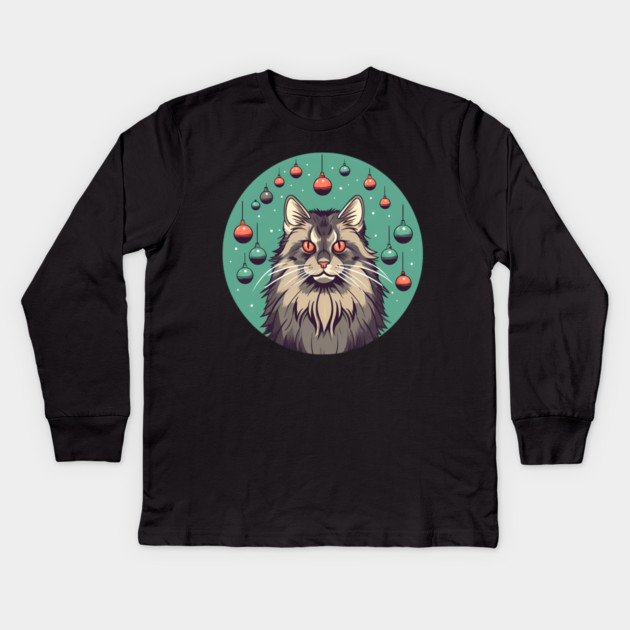Maine Coon Cat Xmas Xmas Ornament, Love Cats Kids Long Sleeve T-Shirt by logiamerch