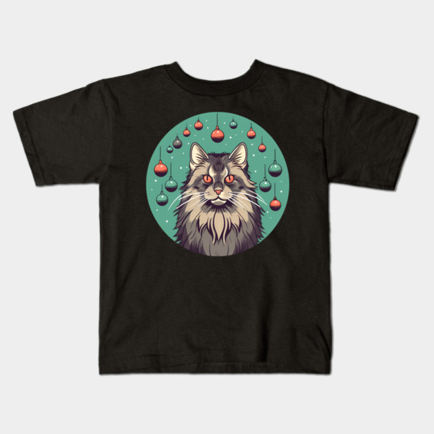 Maine Coon Cat Xmas Xmas Ornament, Love Cats Kids T-Shirt by logiamerch