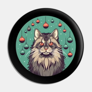 Maine Coon Cat Xmas Xmas Ornament, Love Cats Pin