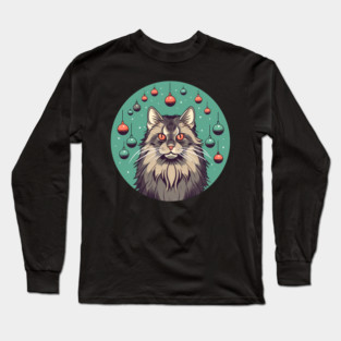 Maine Coon Cat Xmas Xmas Ornament, Love Cats Long Sleeve T-Shirt