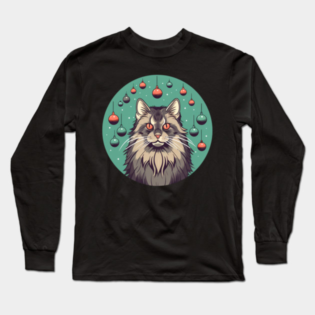 Maine Coon Cat Xmas Xmas Ornament, Love Cats Long Sleeve T-Shirt by logiamerch
