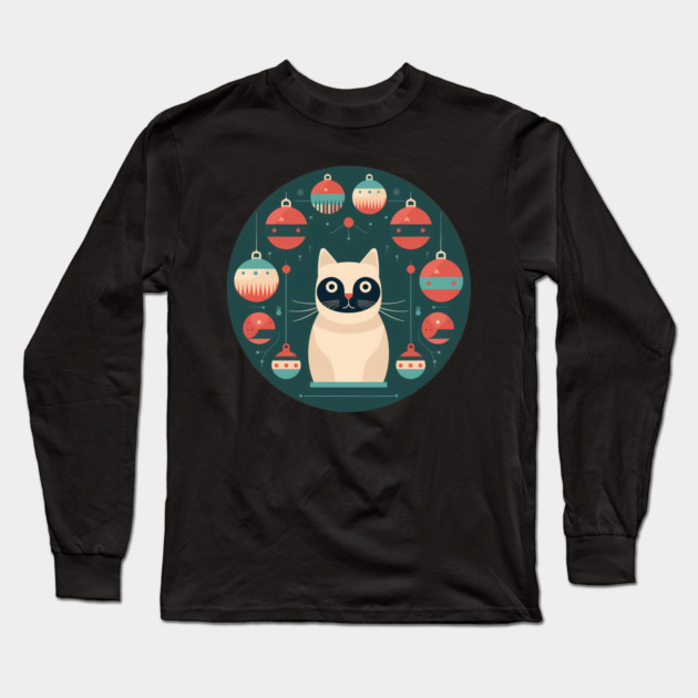 Manx Cat Xmas Xmas Ornament, Love Cats Long Sleeve T-Shirt by logiamerch