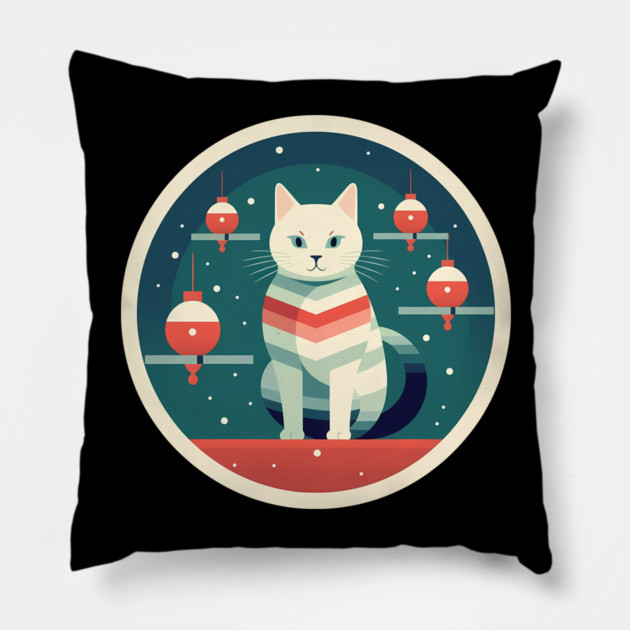 Manx Cat Xmas Xmas Ornament, Love Cats Pillow by logiamerch
