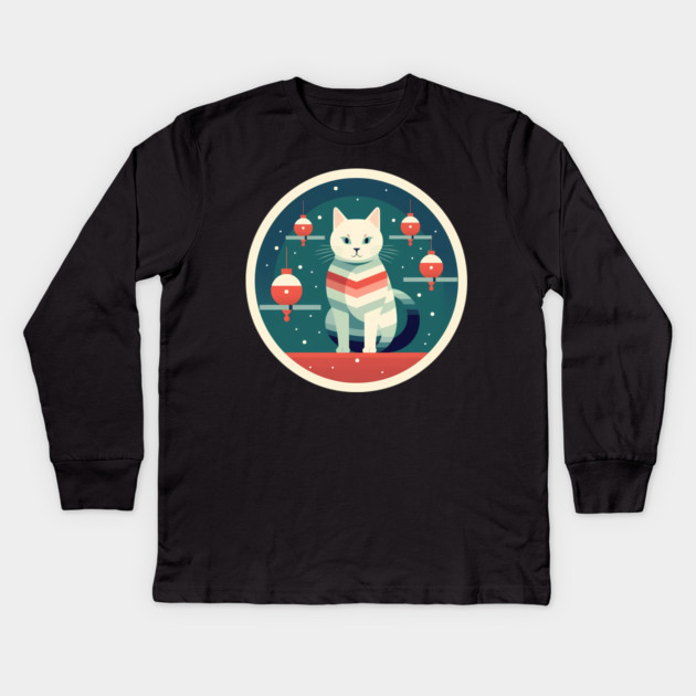 Manx Cat Xmas Xmas Ornament, Love Cats Kids Long Sleeve T-Shirt by logiamerch