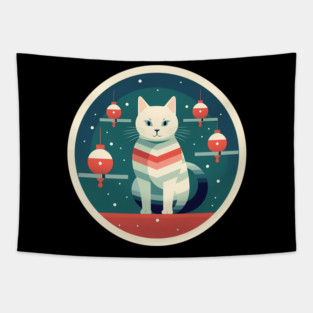 Manx Cat Xmas Xmas Ornament, Love Cats Tapestry