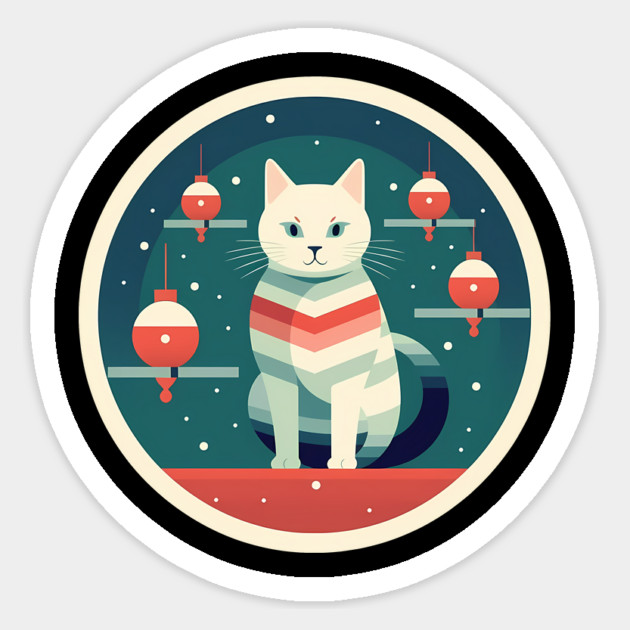 Manx Cat Xmas Xmas Ornament, Love Cats Sticker by logiamerch