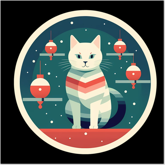 Manx Cat Xmas Xmas Ornament, Love Cats Wall Art by logiamerch