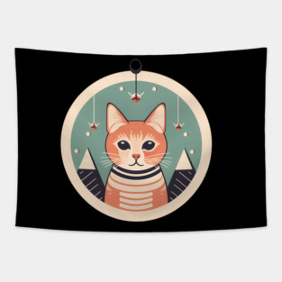 Manx Cat Xmas Xmas Ornament, Love Cats Tapestry