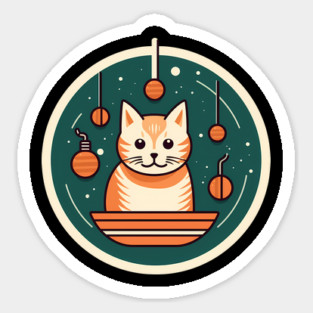 Manx Cat Xmas Xmas Ornament, Love Cats Sticker