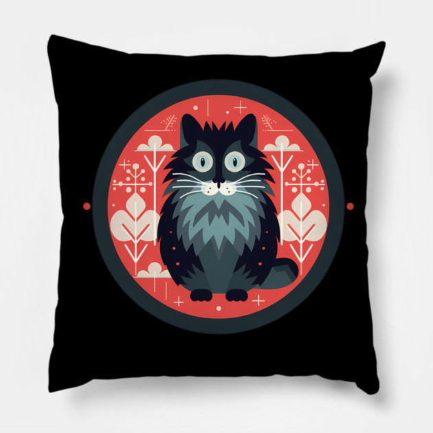 Norwegian Forest Cat Xmas Ornament, Love Cats Pillow by logiamerch