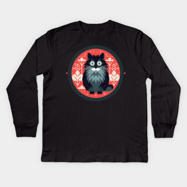 Norwegian Forest Cat Xmas Ornament, Love Cats Kids Long Sleeve T-Shirt by logiamerch