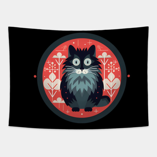 Norwegian Forest Cat Xmas Ornament, Love Cats Tapestry by logiamerch