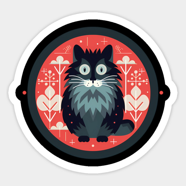 Norwegian Forest Cat Xmas Ornament, Love Cats Sticker by logiamerch