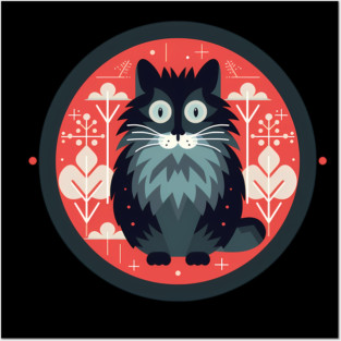 Norwegian Forest Cat Xmas Ornament, Love Cats Posters and Art