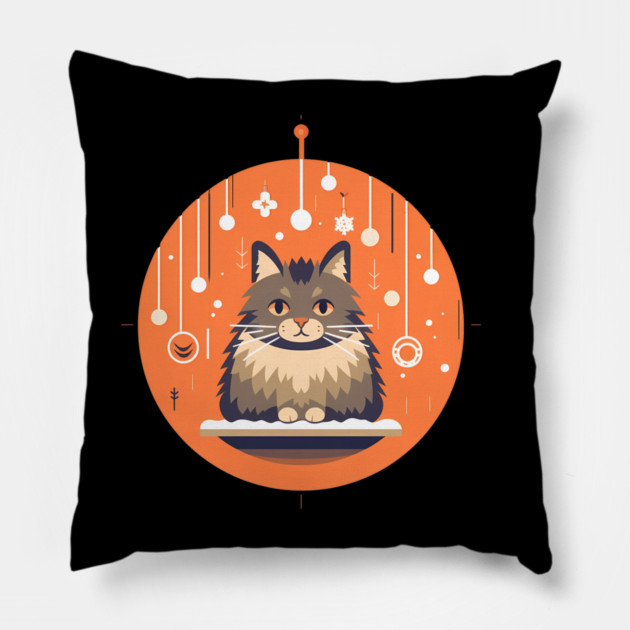 Norwegian Forest Cat Xmas Ornament, Love Cats Pillow by logiamerch