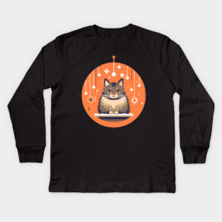 Norwegian Forest Cat Xmas Ornament, Love Cats Kids Long Sleeve T-Shirt