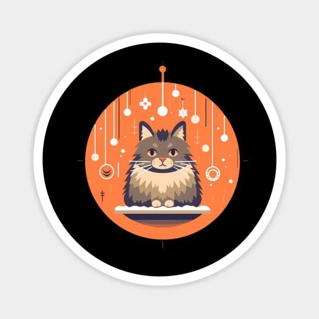Norwegian Forest Cat Xmas Ornament, Love Cats Magnet by logiamerch
