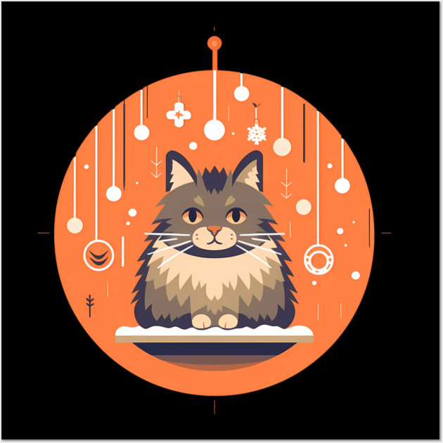 Norwegian Forest Cat Xmas Ornament, Love Cats Wall Art by logiamerch