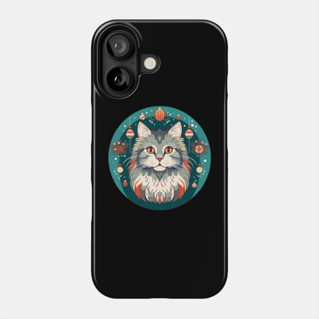 Norwegian Forest Cat Xmas Ornament, Love Cats Phone Case by logiamerch