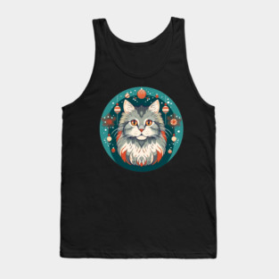Norwegian Forest Cat Xmas Ornament, Love Cats Tank Top