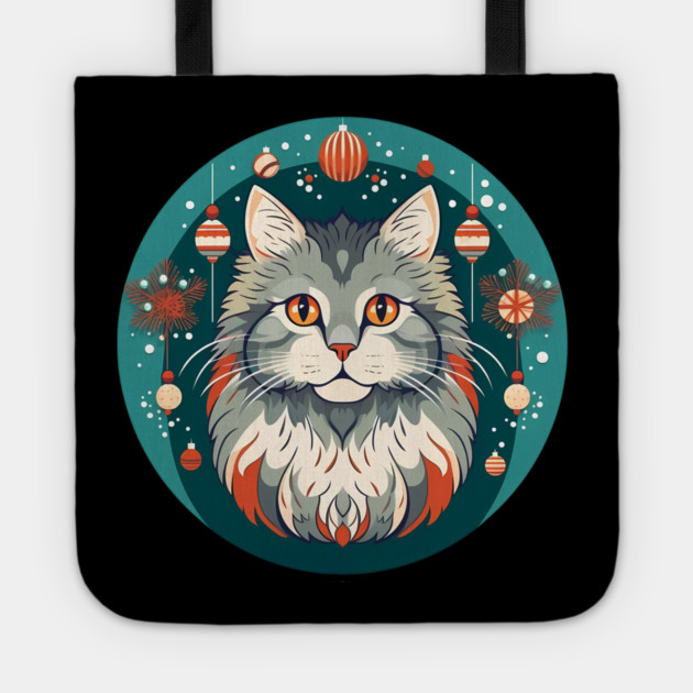 Norwegian Forest Cat Xmas Ornament, Love Cats Tote by logiamerch